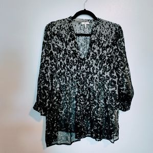 Joie grey long sleeve top size medium floral